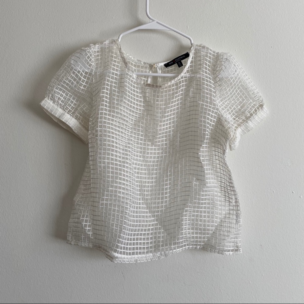 White grid mesh top
